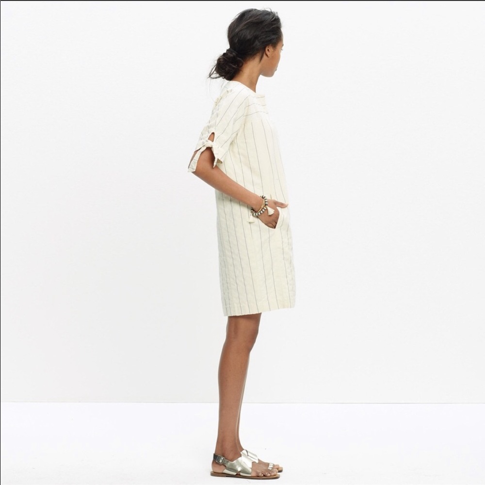 Madewell Tie sleeve ivory dress